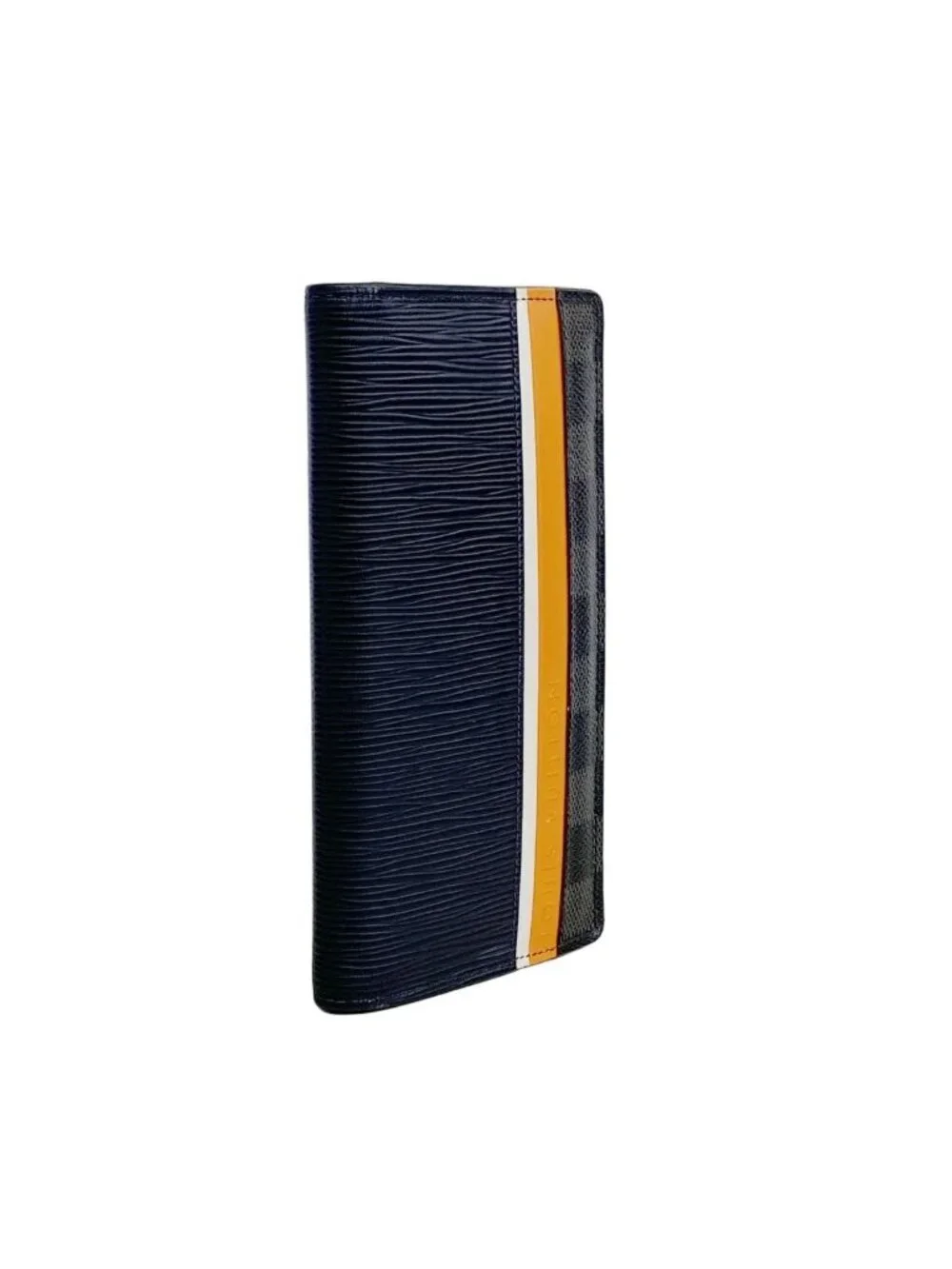 Louis Vuitton Wallet Epi Damier Graphite Portefeuille Brazza NM Blue Marine